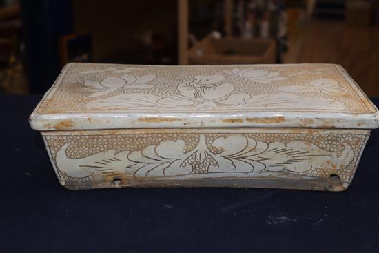 A Chinese Cizhou type pillow length 28cm